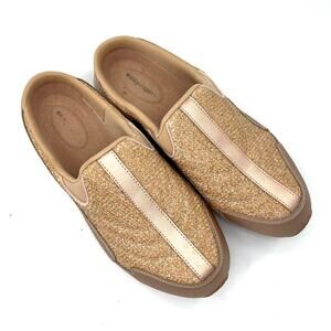 Easy Spirit Wide Women's Traveltime Rose Gold Slip-On  Slide Mule Shoes